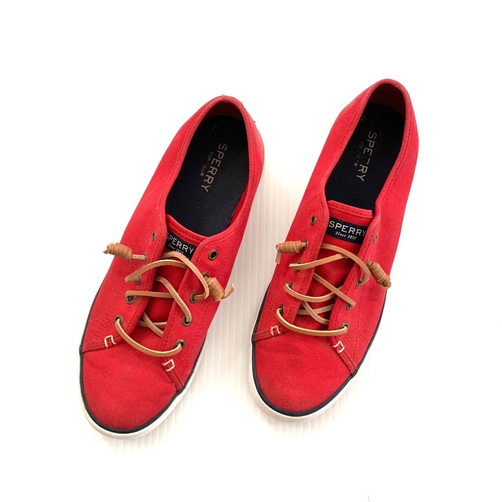 •Sperry• Vibrant Red Slip-on Shoes size 10